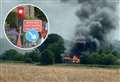 Repairs scheduled after horsebox fire melts road surface and damages verge