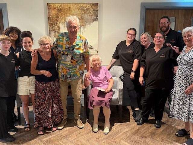 Larry Lamb, star of EastEnders and Gavin and Stacey, stopped by Langham Manor, in Stowmarket, yesterday. Picture: Submitted