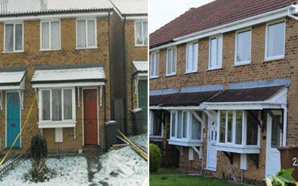 Karen Hales' house in 1993 and how it looked in 2014. Picture: Suffolk Police (40022107)